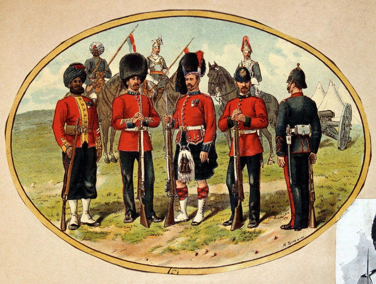 Typer av den brittiska armén, ca. 1890 av Unknown artist