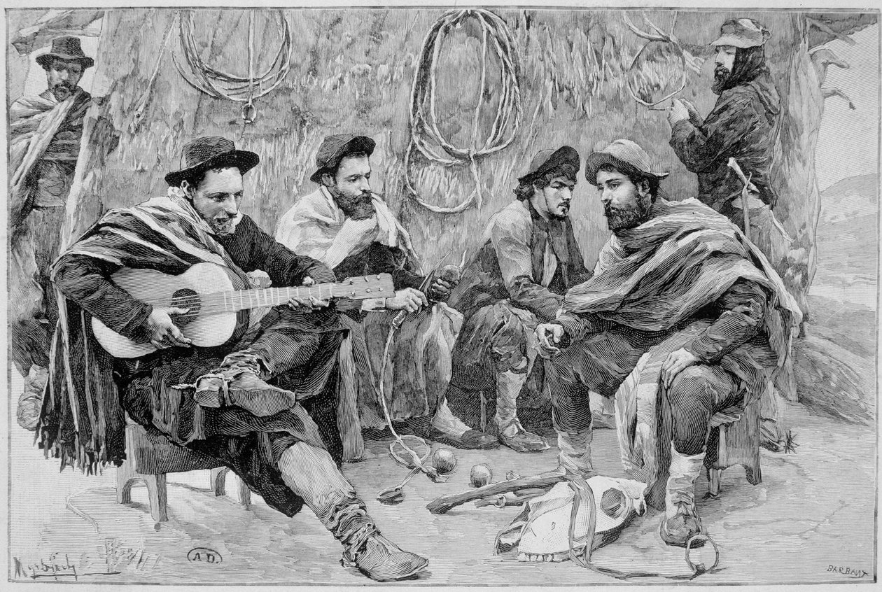 En payador: grupp gauchos, Argentina av Unknown artist