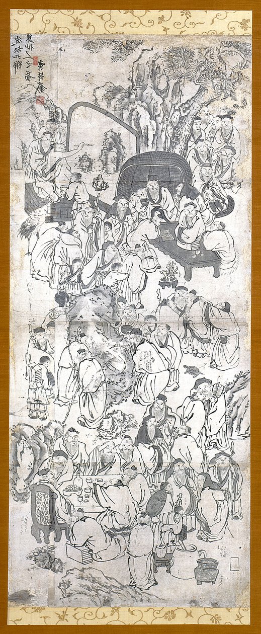 Untitled Sketch Of 100 Old Men (bläck på papper) av Unknown artist