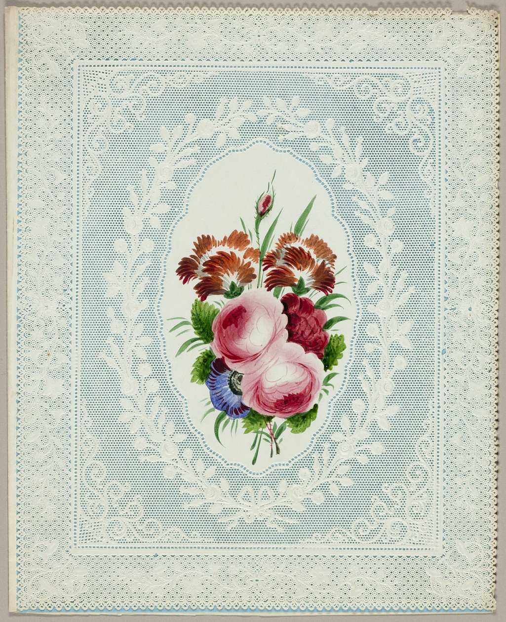 Valentin utan titel (blommor på spets) av Unknown artist