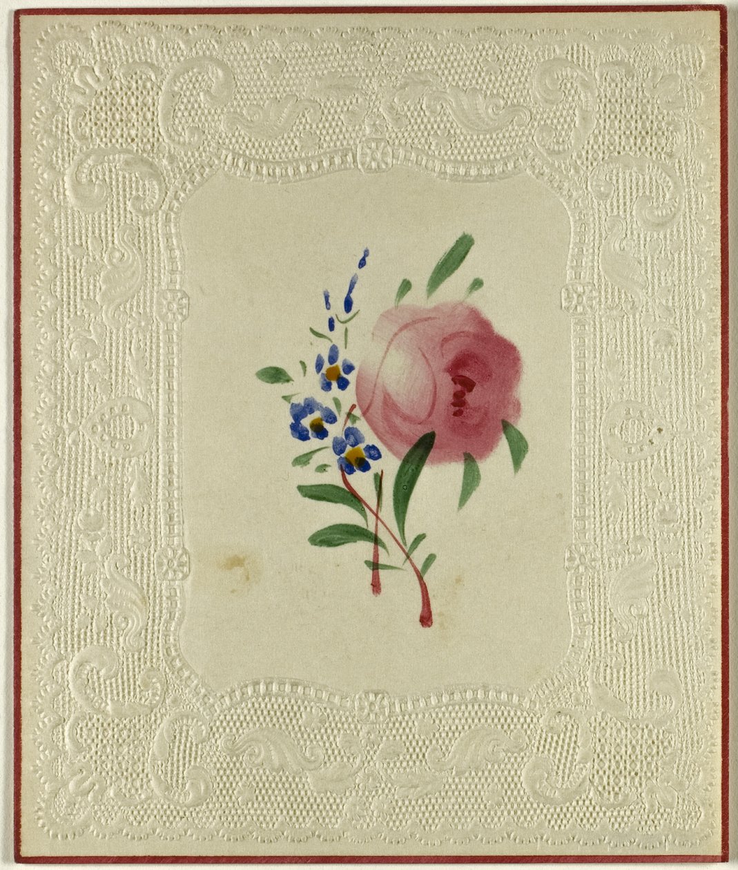 Valentin utan titel (stora rosa och små blå blommor) av Unknown artist