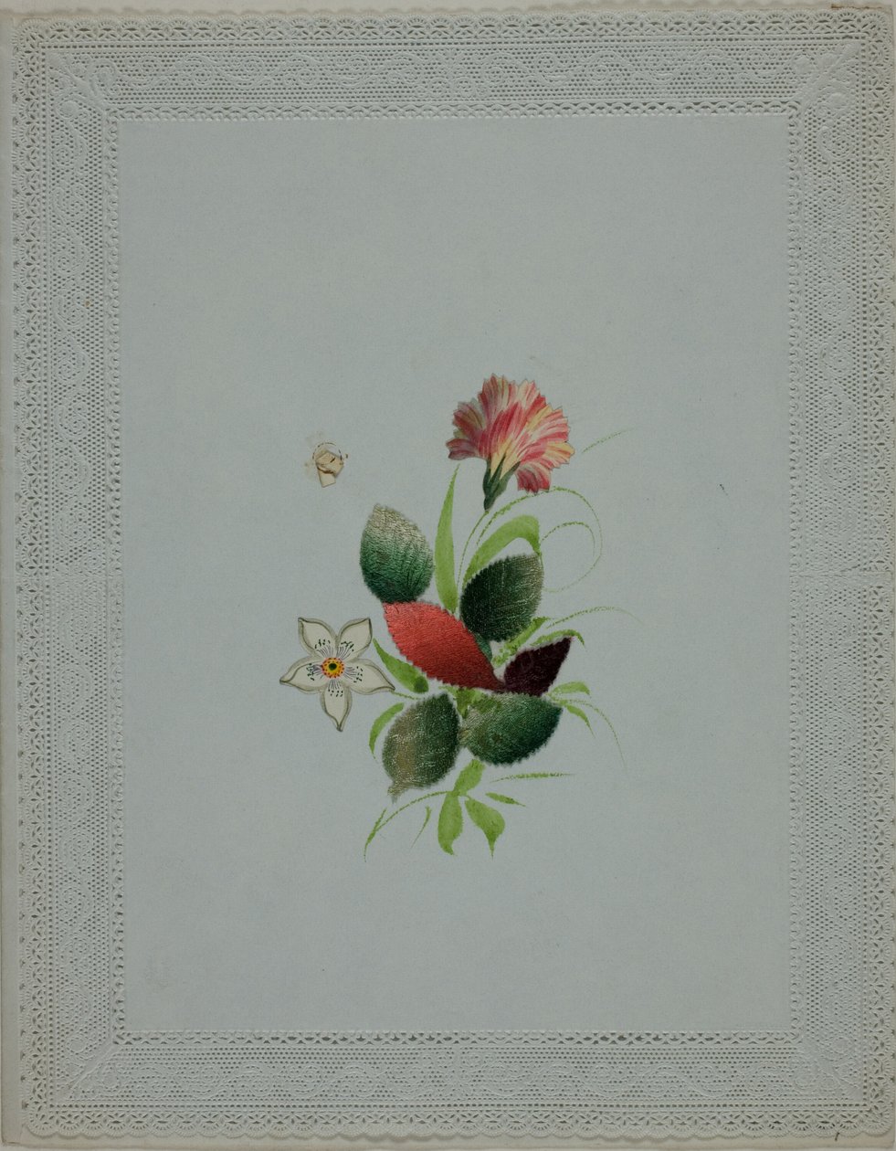 Valentin utan titel (rosa och vita blommor) av Unknown artist