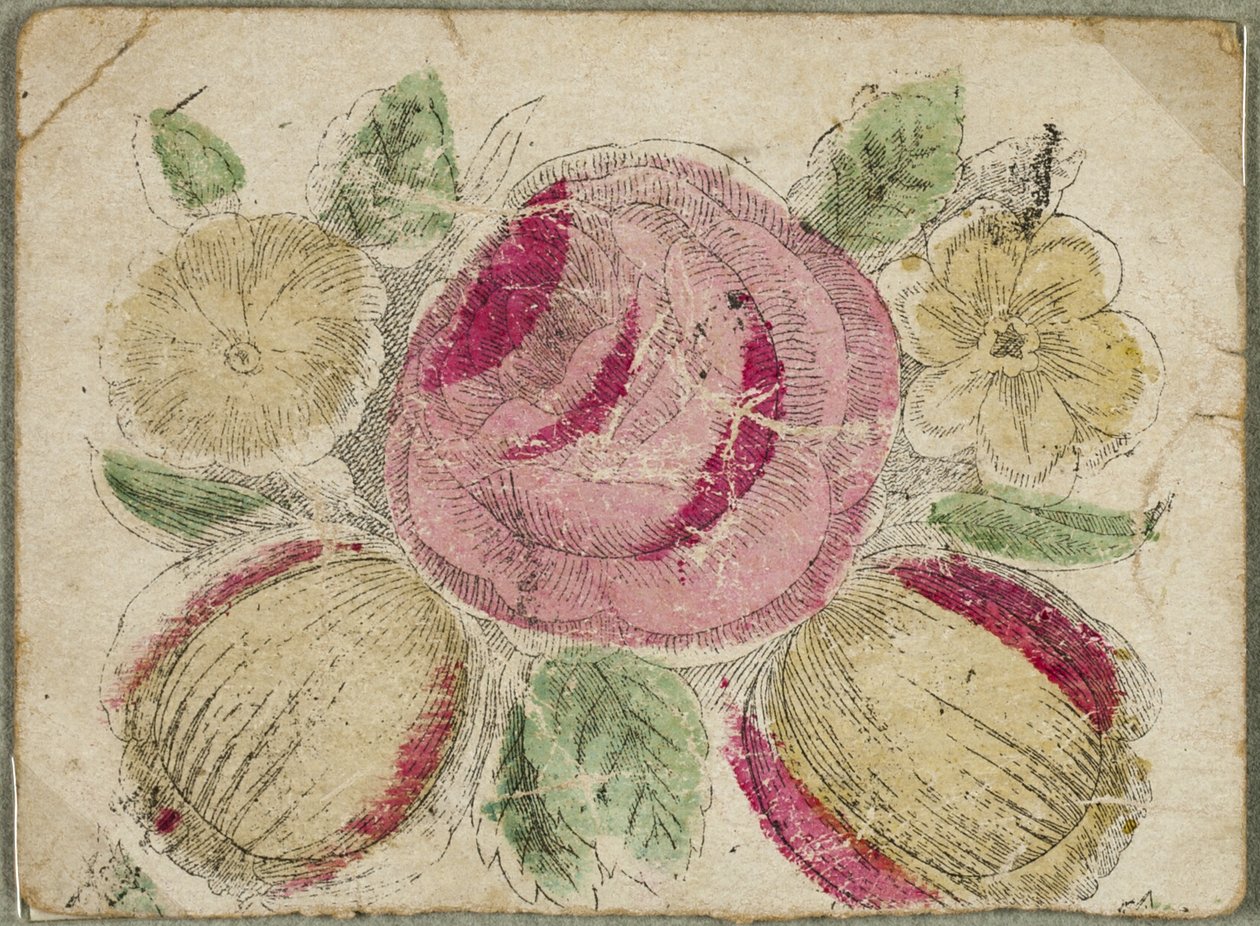 Valentin utan titel (rosa och gula blommor) av Unknown artist