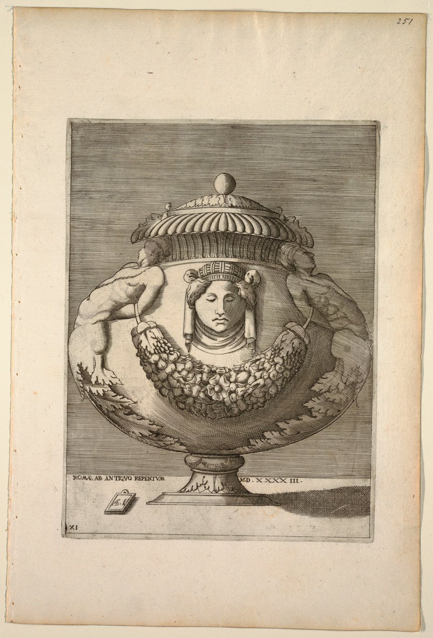 Vas dekorerad med figurer, Rinceaux och festoner, 1543 av Unknown artist