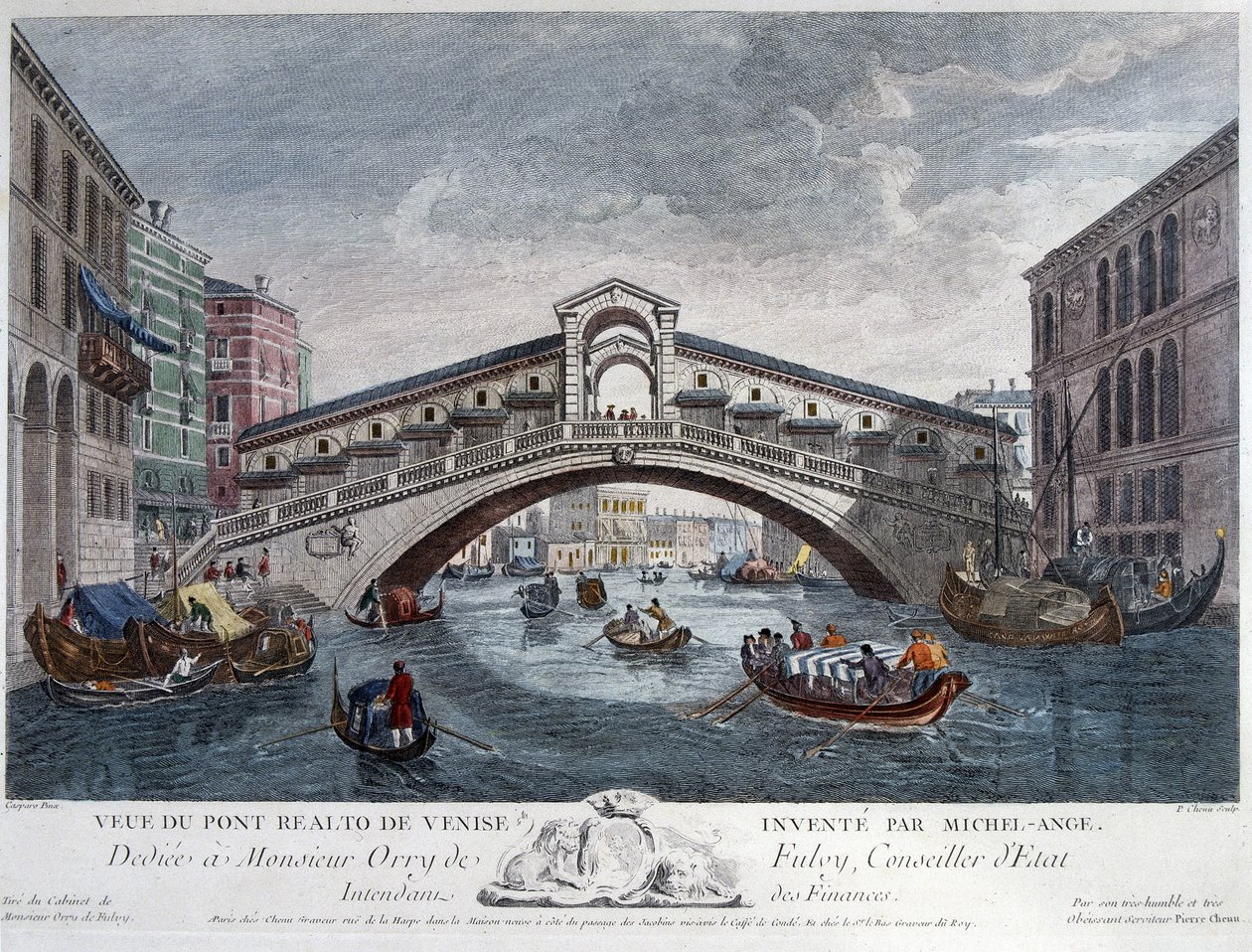 Venedig, utsikt över Rialtobron - Optik av Unknown artist