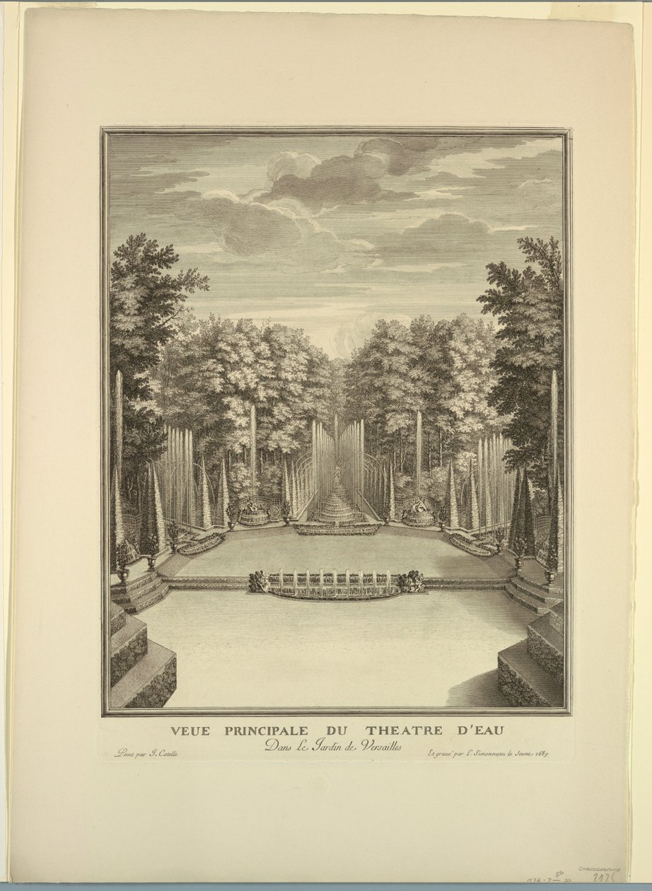 Versailles, trädgårdar, vattenteater av Unknown artist