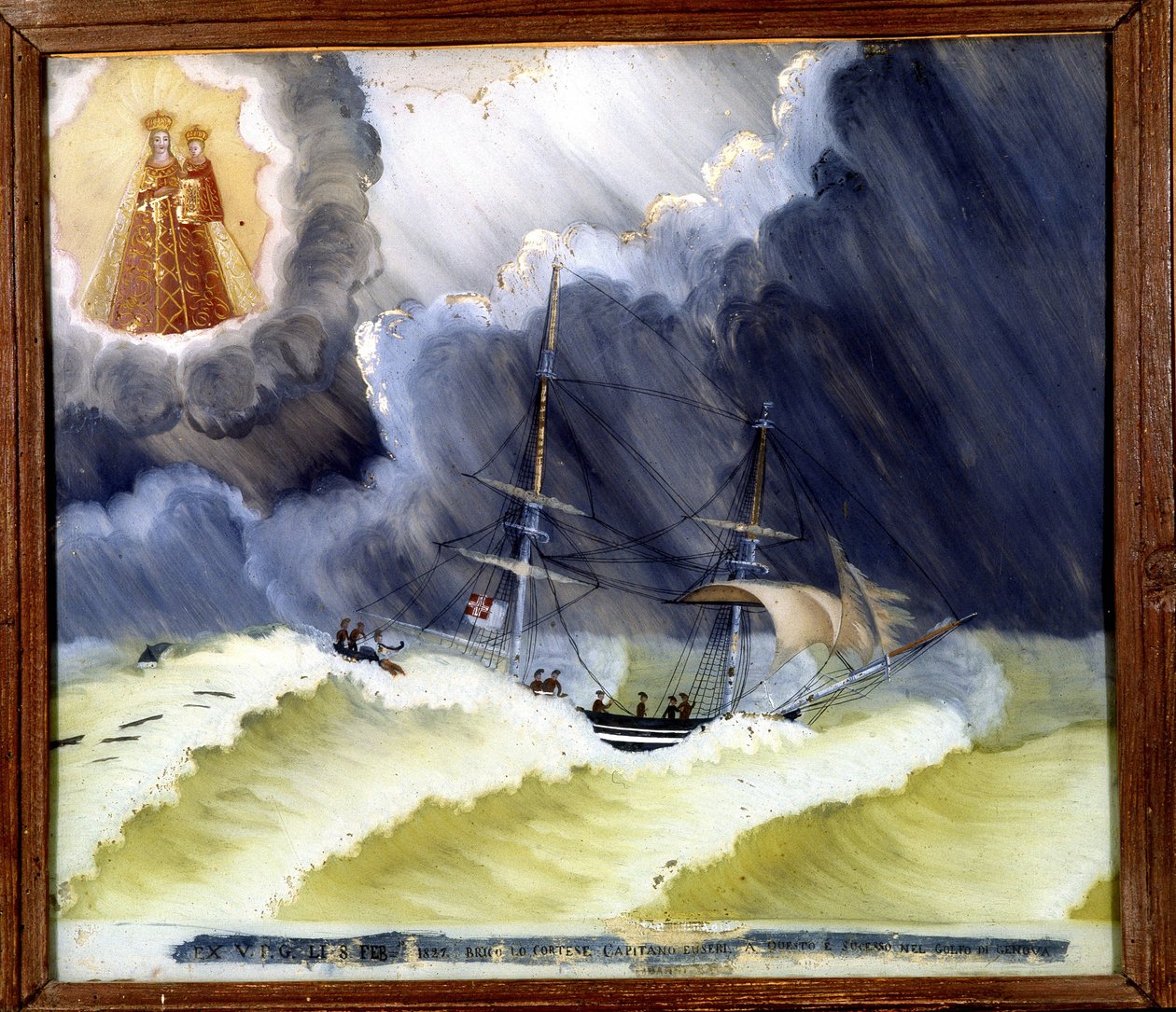 Fartyg i svårighet - ex-voto av Notre Dame de Laghet, 36 x 50 cm av Unknown artist