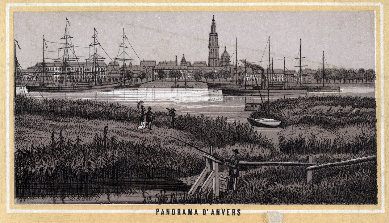 Vy över Antwerpen, Belgien (den flamländska regionen). av Unknown artist