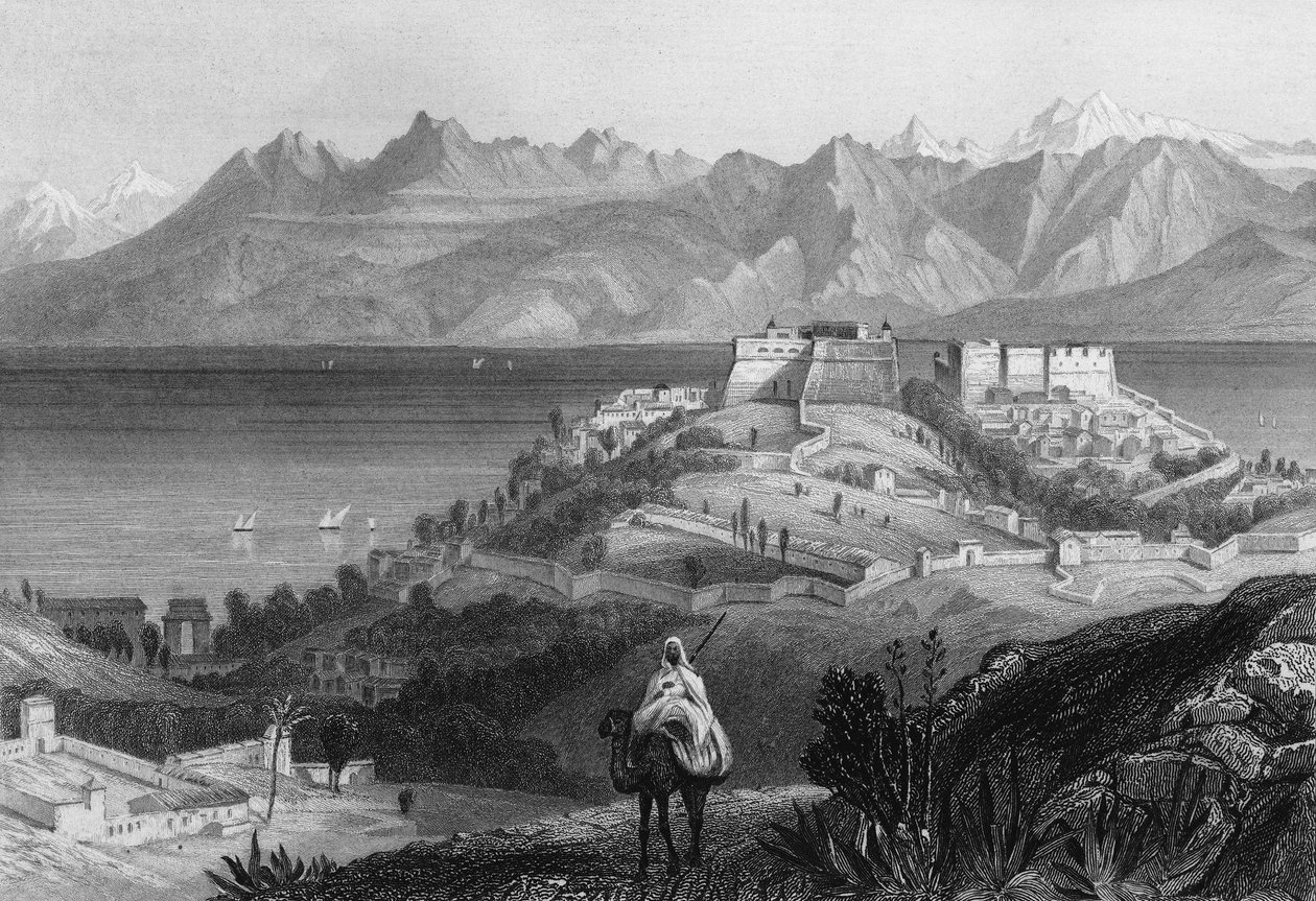 Utsikt över ljuset och kedjan av Atlas på 1800-talet, stad intagen av den franska armén 1833, i "" L