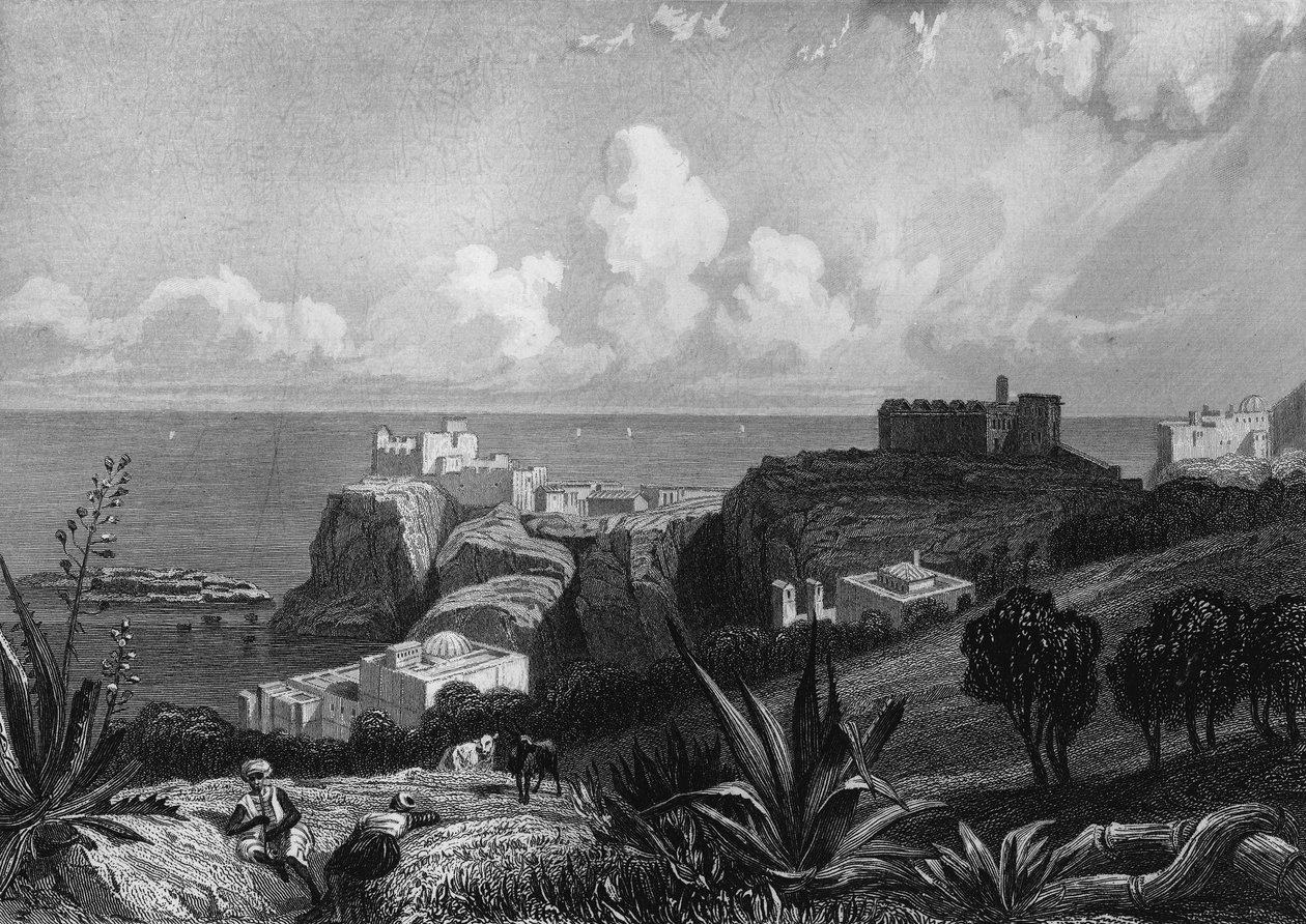 Utsikt över Cape Pescade i Algeriet på 1800-talet, i "L