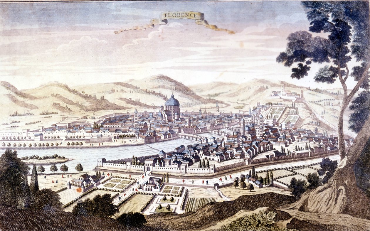 Utsikt över Florens på 1700-talet. av Unknown artist