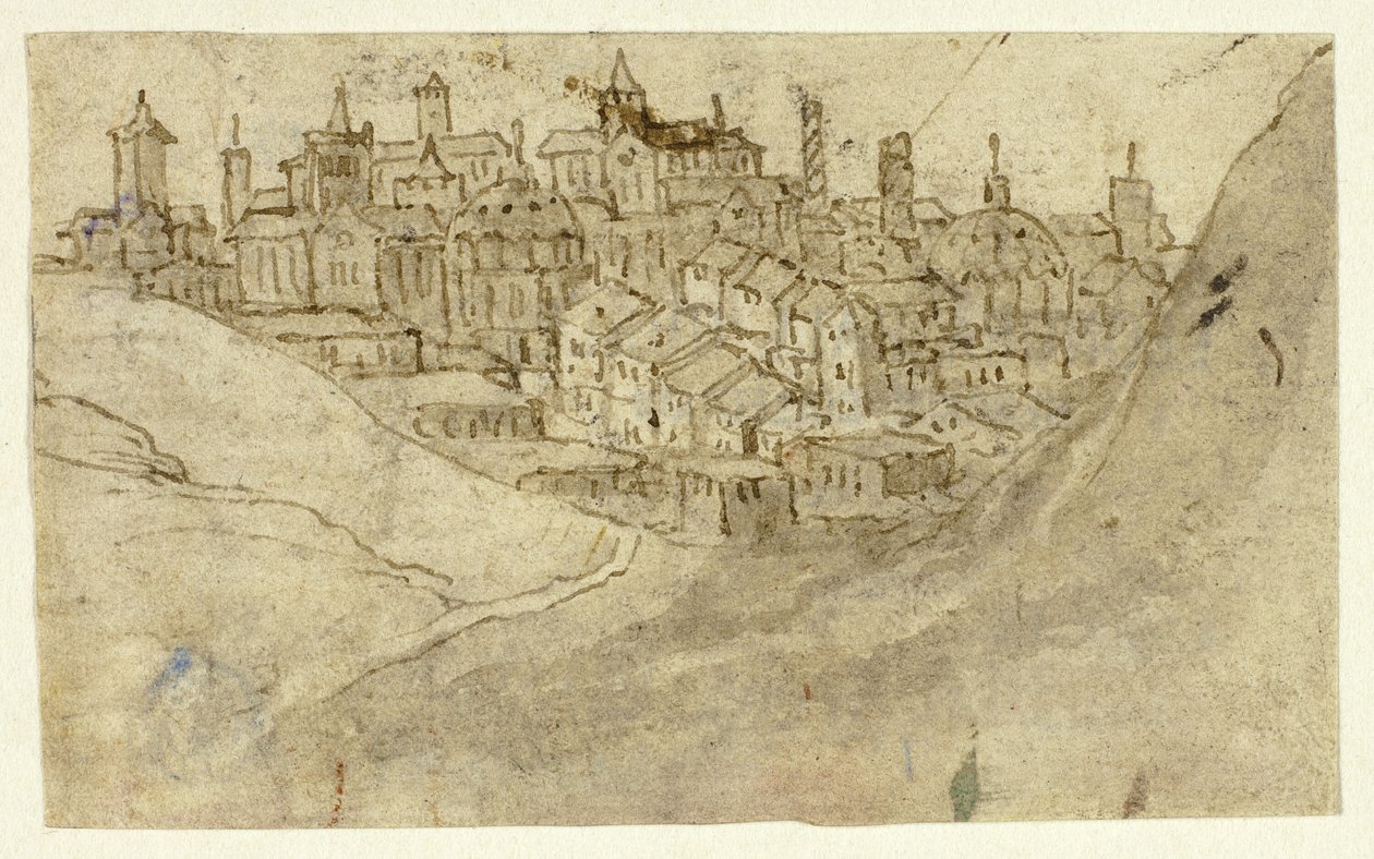 Utsikt över Hill Town av Unknown artist