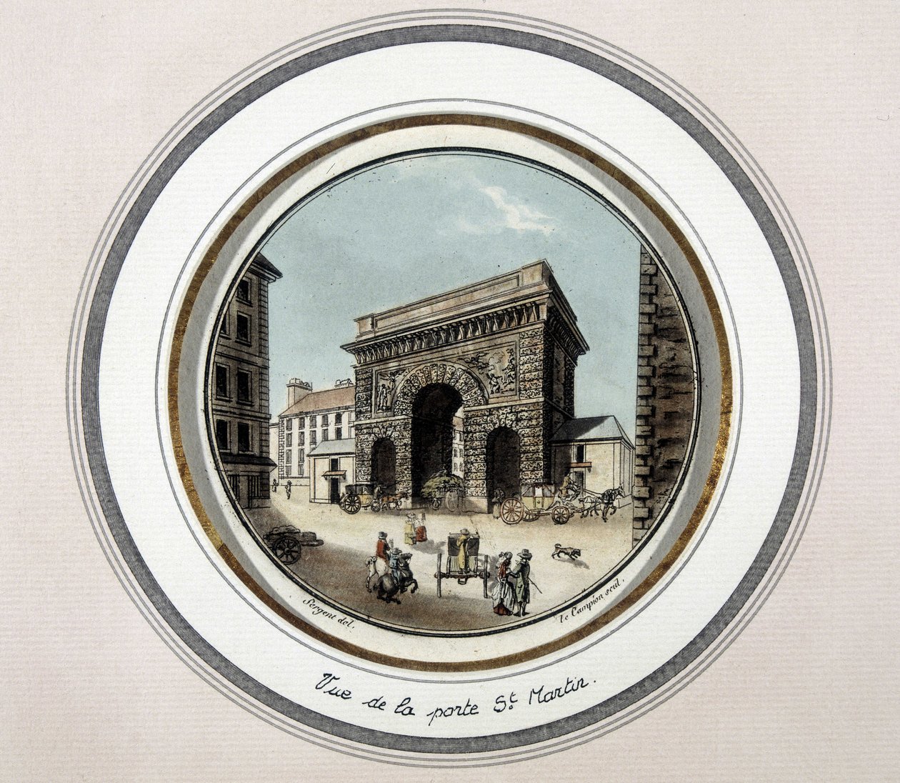 Vy över St Martins dörr - gravyr av Unknown artist