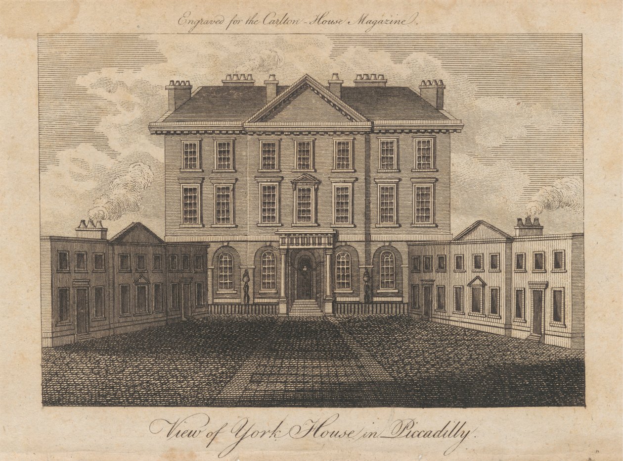 Utsikt över York House i Piccadilly av Unknown artist