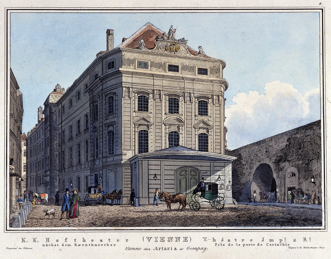 Utsikt över National Hoftheater i Wien på 1800-talet. av Unknown artist