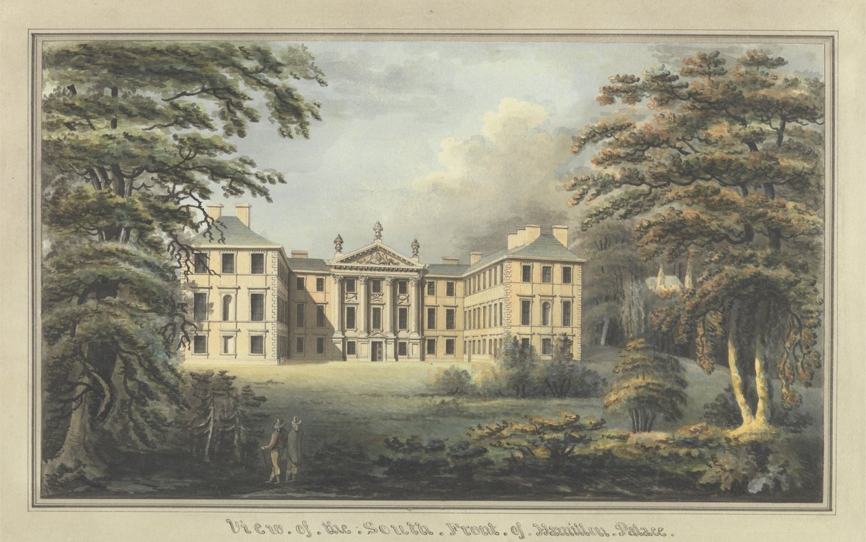 Utsikt över Hamilton Palaces sydfront av Unknown artist
