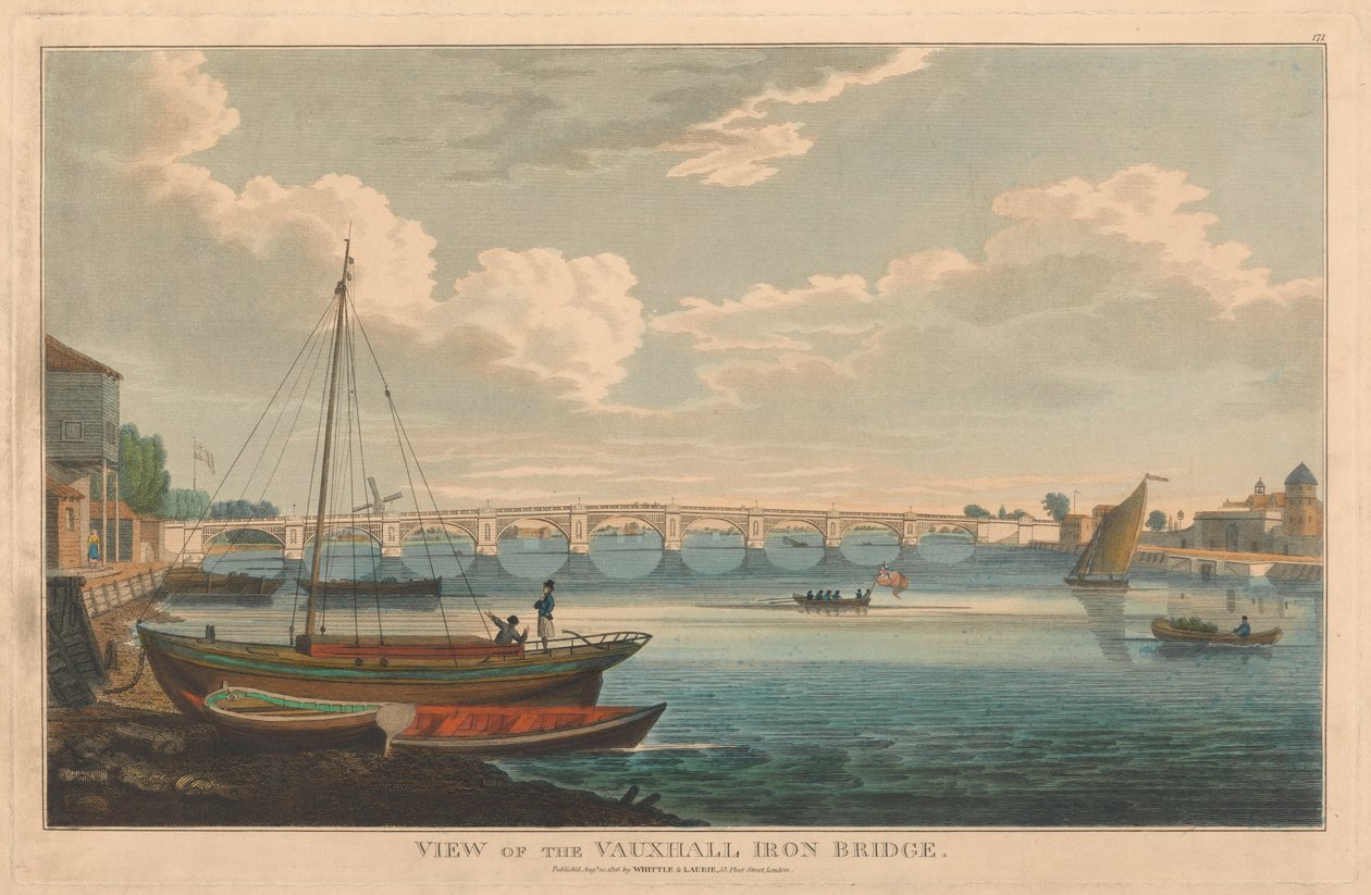 Utsikt över Vauxhall Iron Bridge av Unknown artist