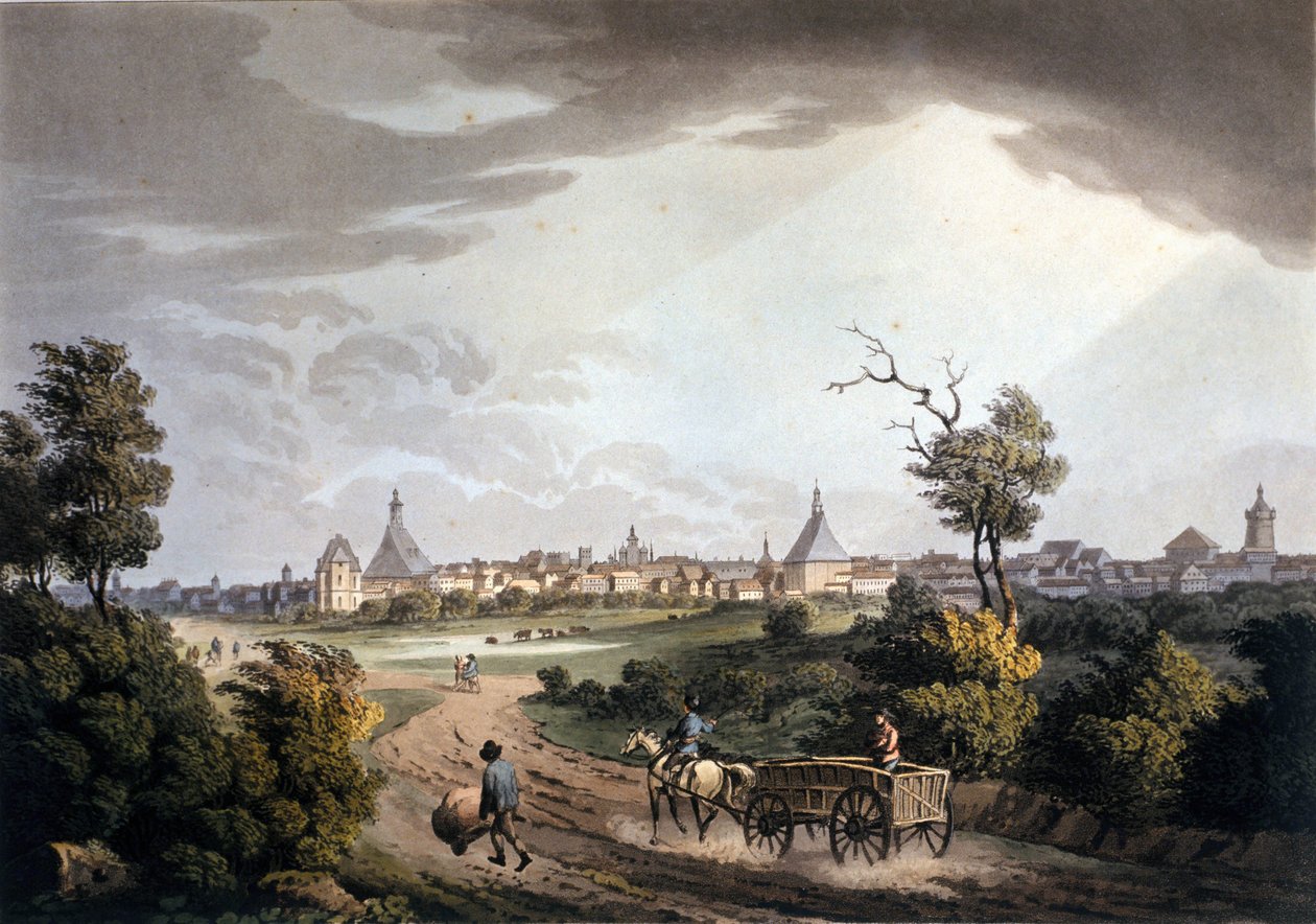 Utsikt över omgivningarna i staden Leipzig i Tyskland omkring 1820. av Unknown artist