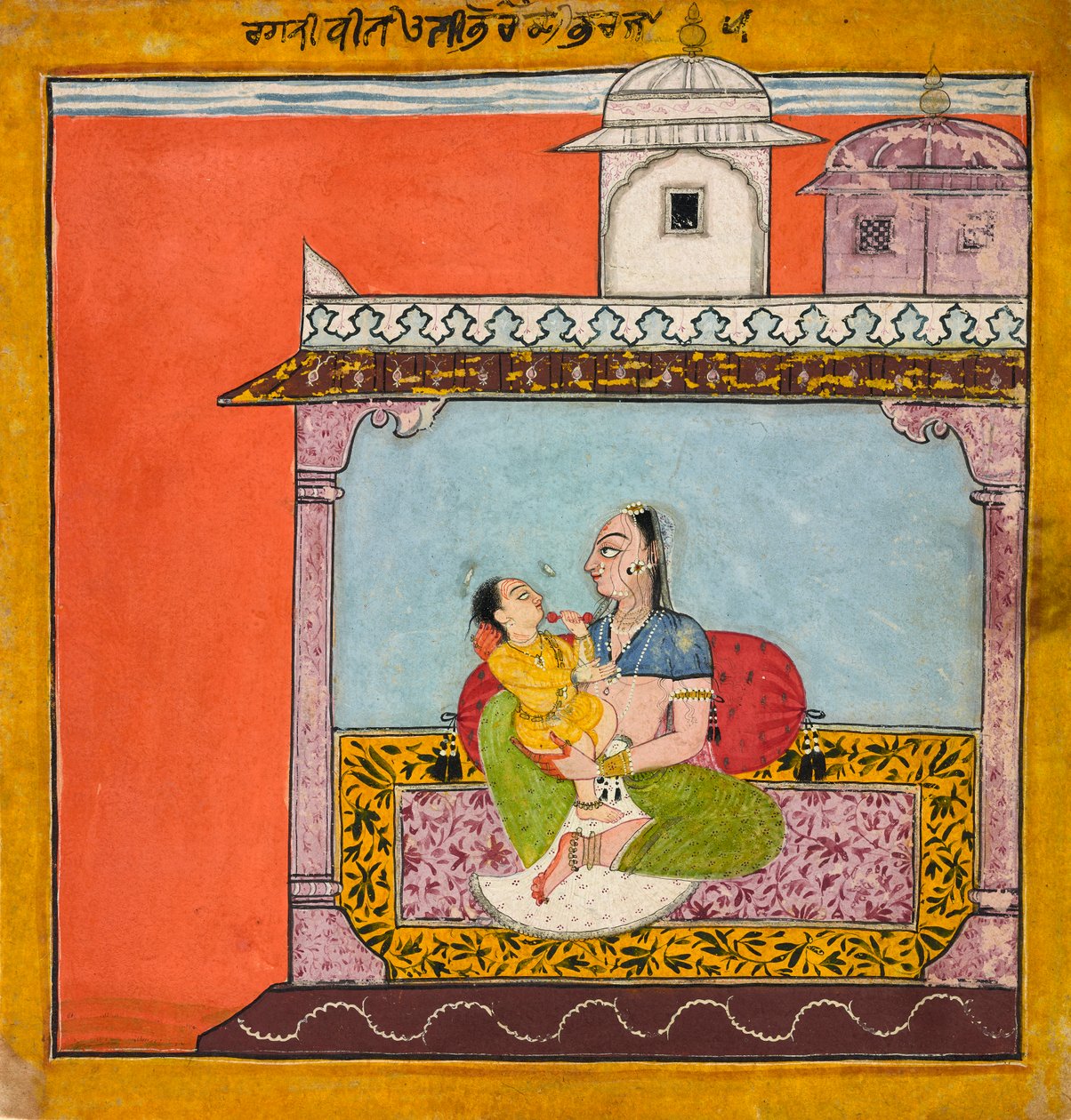 Vilaval Ragini, från Ragamala av Unknown artist