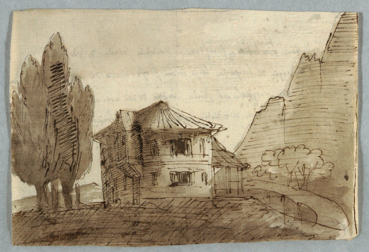 Villa i en bergig region av Unknown artist