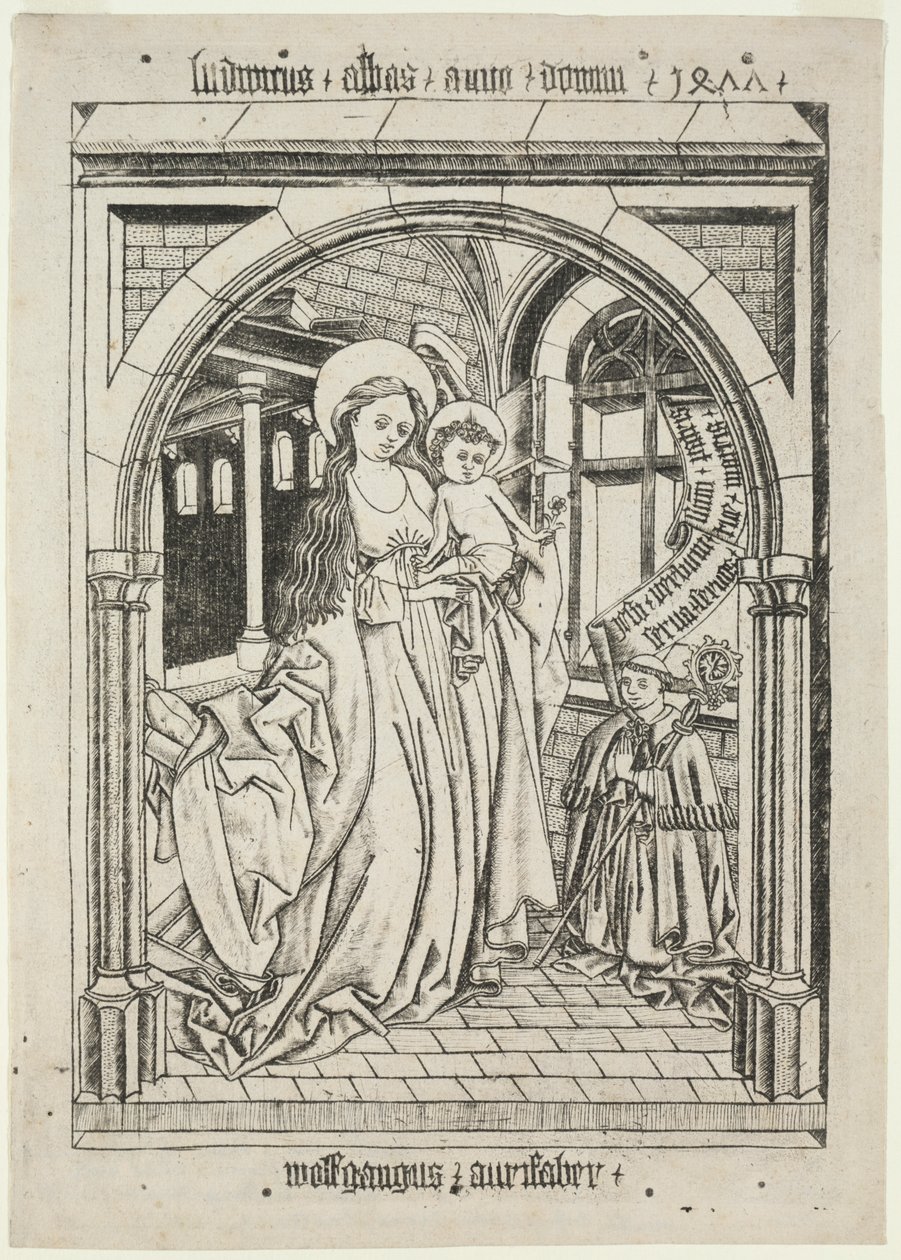 Jungfru och barn, abbot Ludwig knästående av Unknown artist