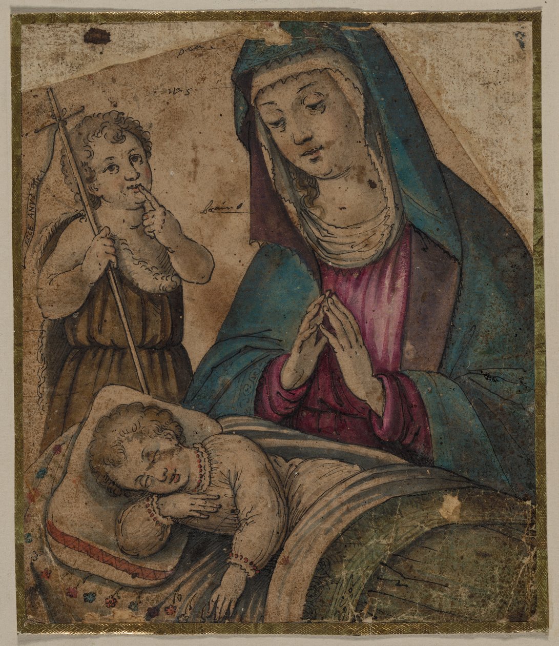 Jungfru och barn med Sankt Johannes (recto) Oidentifierbar (verso) av Unknown artist