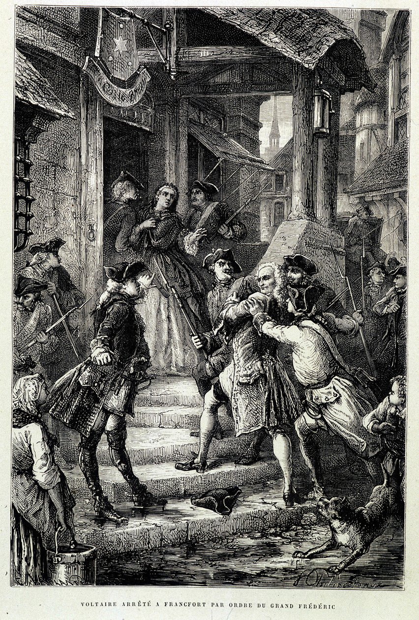 Voltaire arresterades i Frankfurt på order av den store Fredrik II - i "Histoire de France från de mest avlägsna tider till 1789" av M. Guizot av Unknown artist