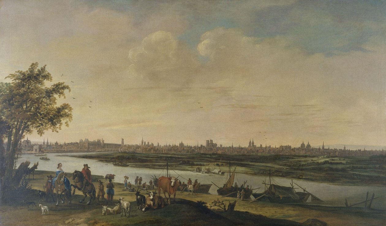 Vue générale de Paris, prise du bas de la colline de Chaillot, ca 1650, mellan 1645 och 1655 (olja på duk) av Unknown artist