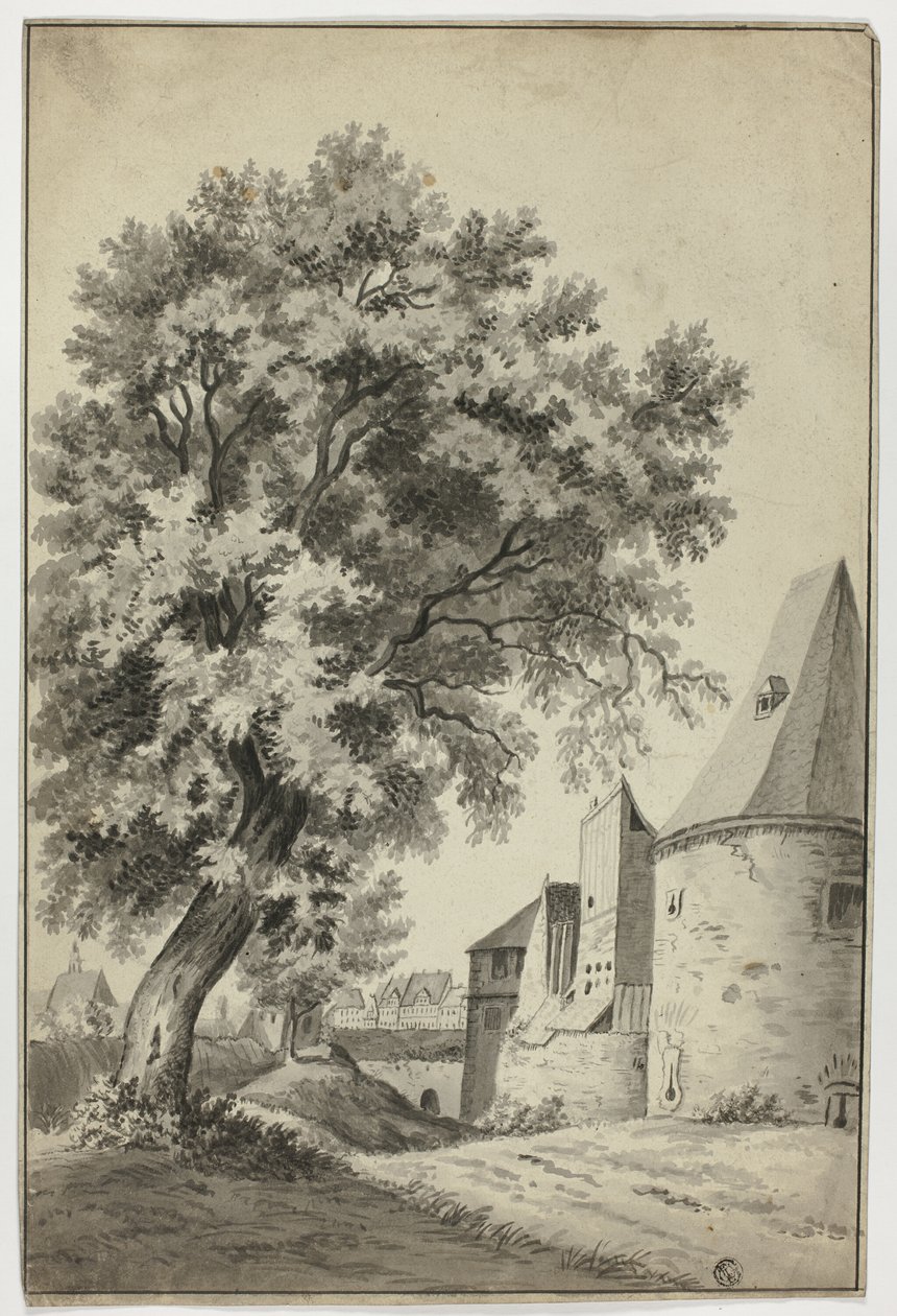 Walled Village och Tall Tree av Unknown artist