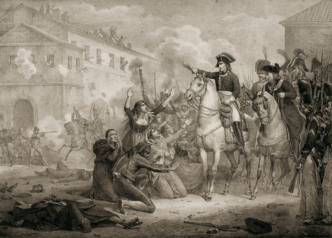 Spaniens självständighetskrig (1808-1814): Spanjorerna ber om medlidande med Napoleon. Madrid, Nationalbiblioteket. av Unknown artist