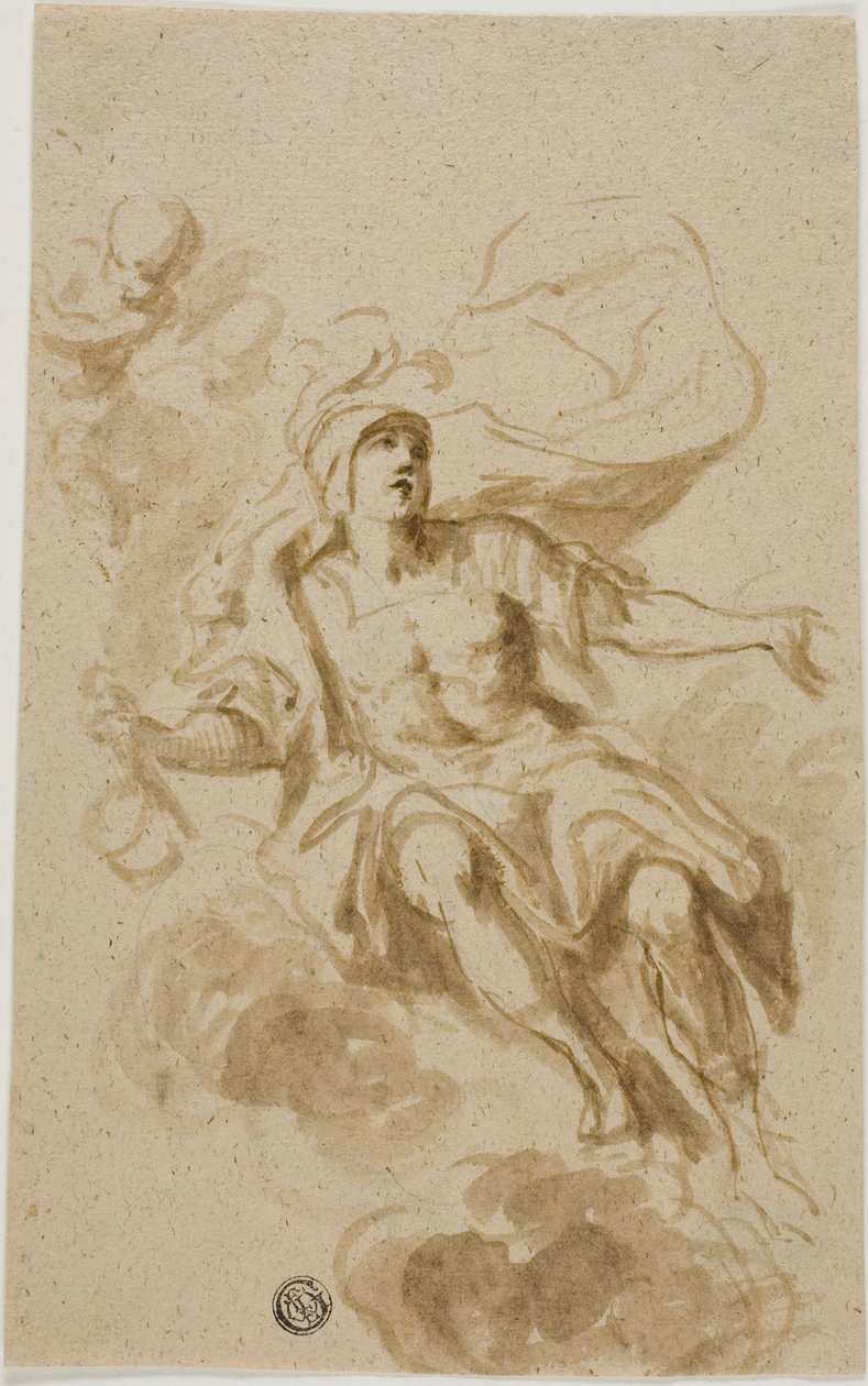 Krigare som sitter på moln av Unknown artist