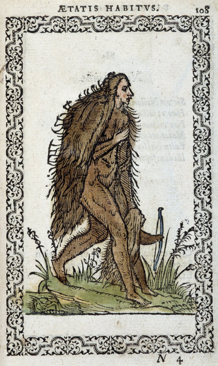 Vild kvinna och hennes barn - i "" Habits et effigies"" av Jean Sluperius av Unknown artist