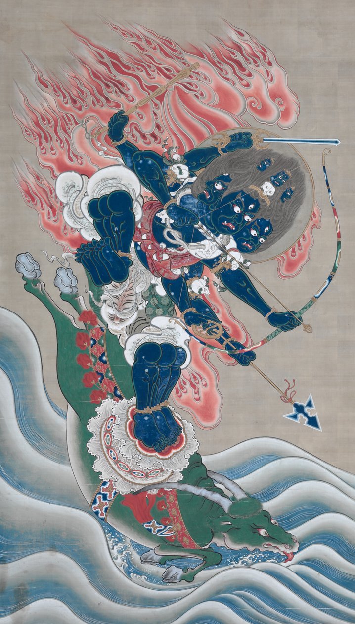 Wisdom King of Great respektingivande kraft (Daiitoku Myōō) av Unknown artist