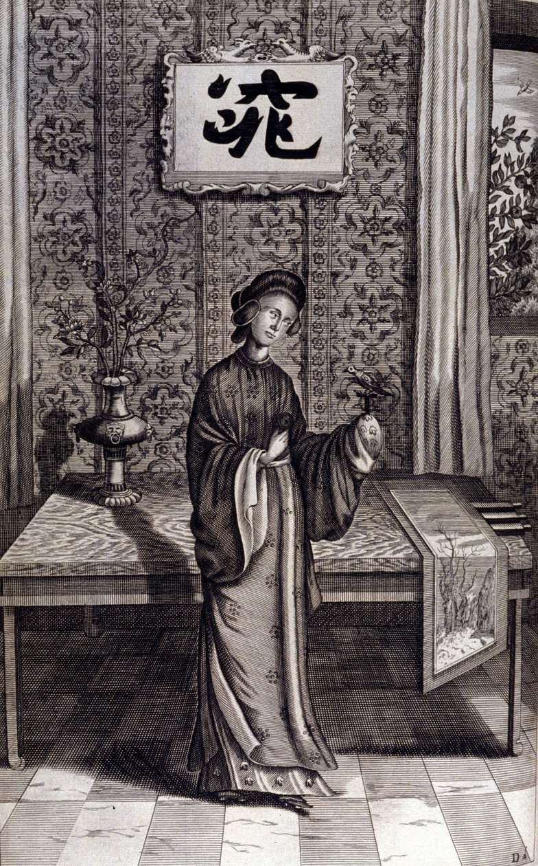 Kvinna av den kinesiska adeln. "De China Monumenta" av Athanasius Kircher (1601 - 1680), jesuit, orientalist och tysk forskare, Amsterdam 1667. av Unknown artist