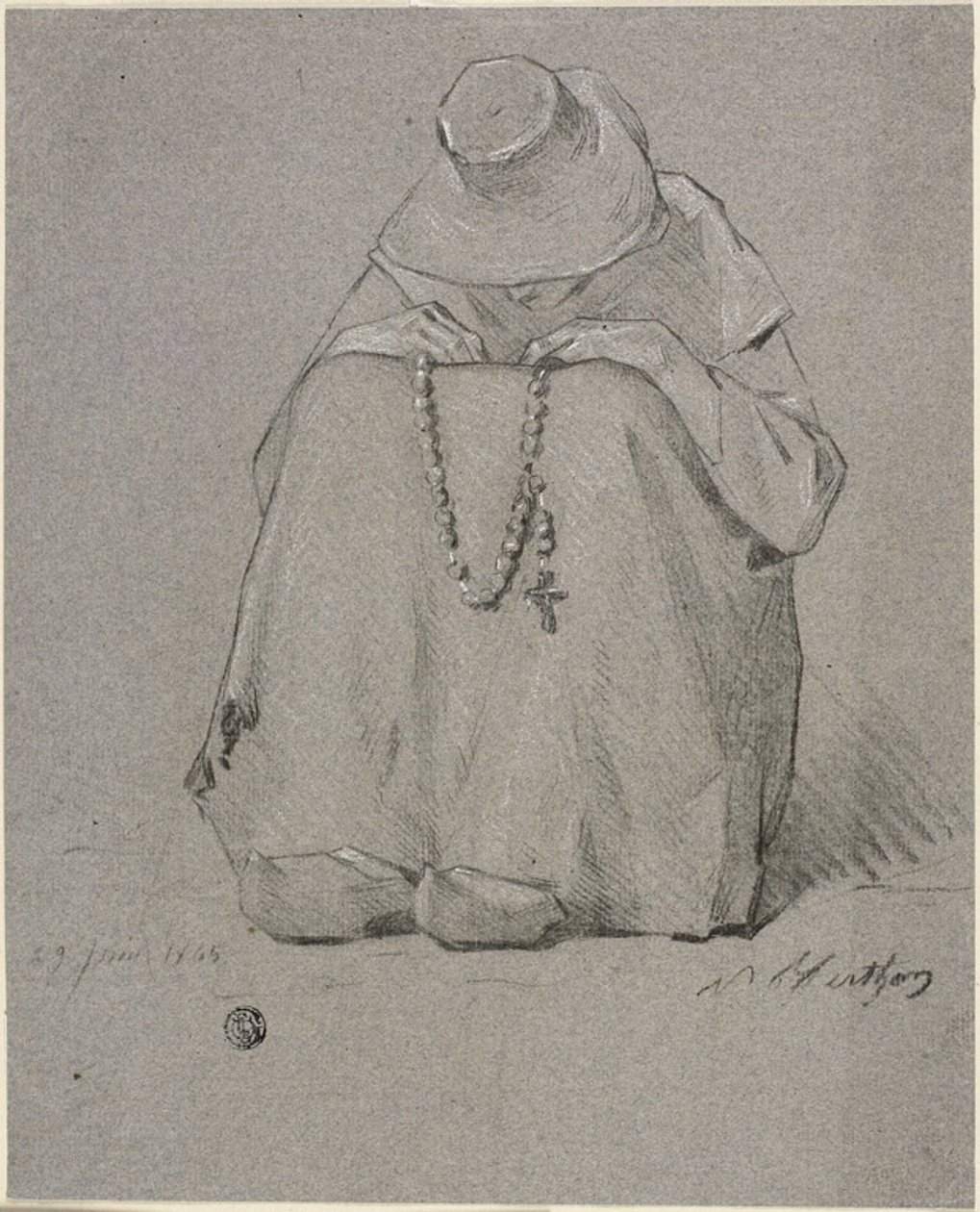 Kvinna med rosenkrans av Unknown artist