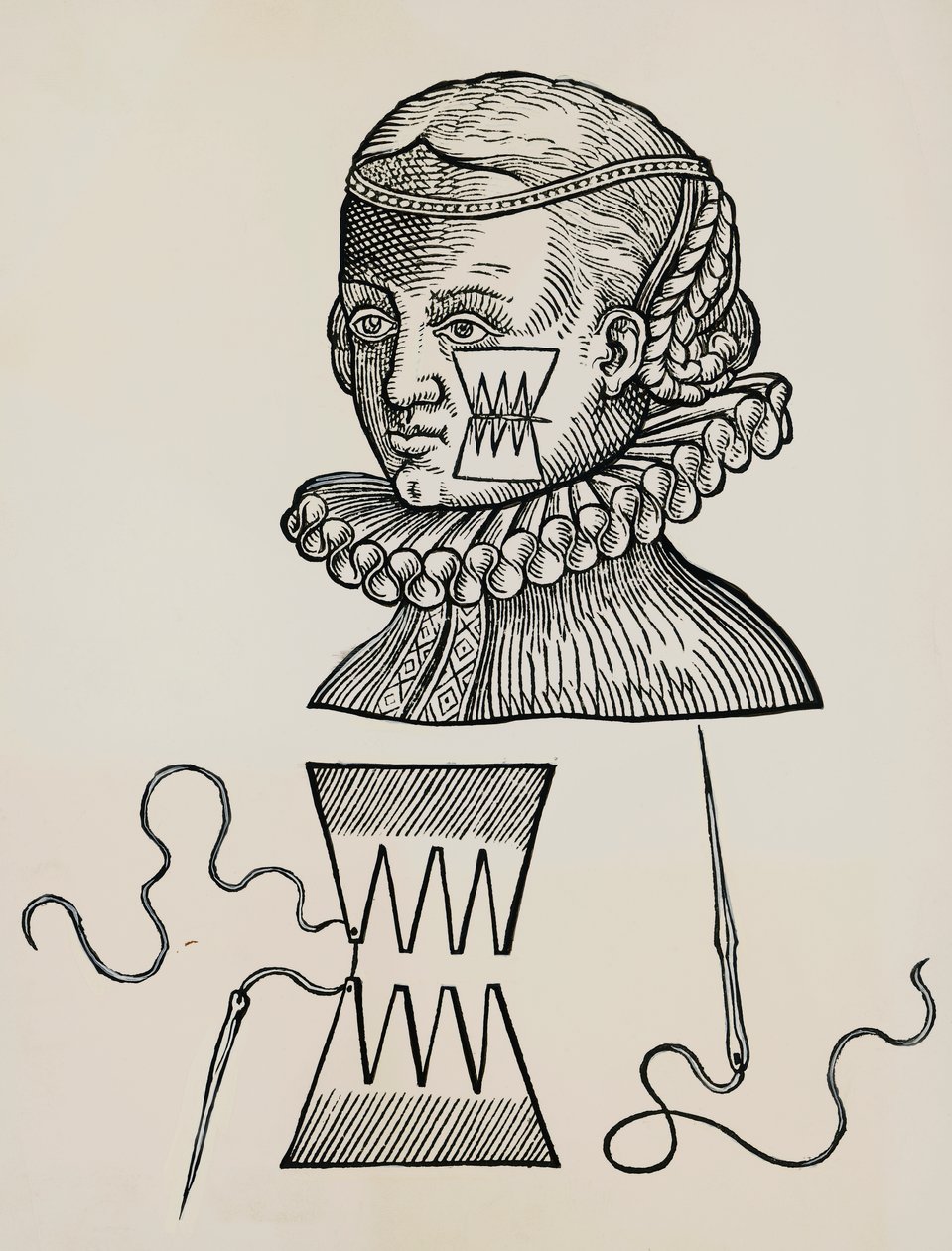 Sår på kinden behandlas med plåster för att förhindra spår av stygnmärken på huden av Unknown artist
