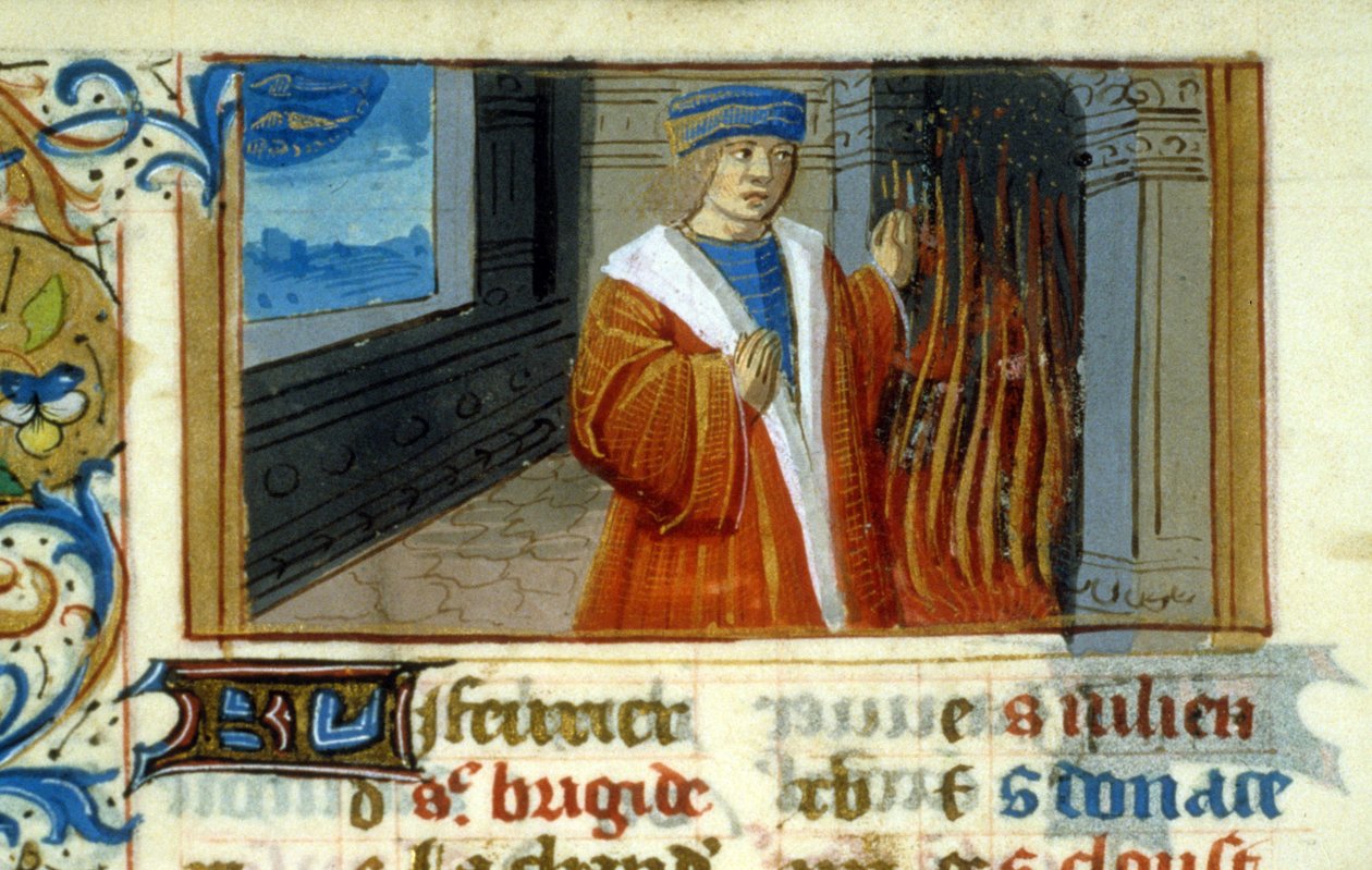 Zodiac Fish, öppen spis - miniatyr, medeltid (ref. 137, 046v): Begäran om tillstånd till kommunalbiblioteket i Toulouse (tel: 05 62 27 66 66) av Unknown artist