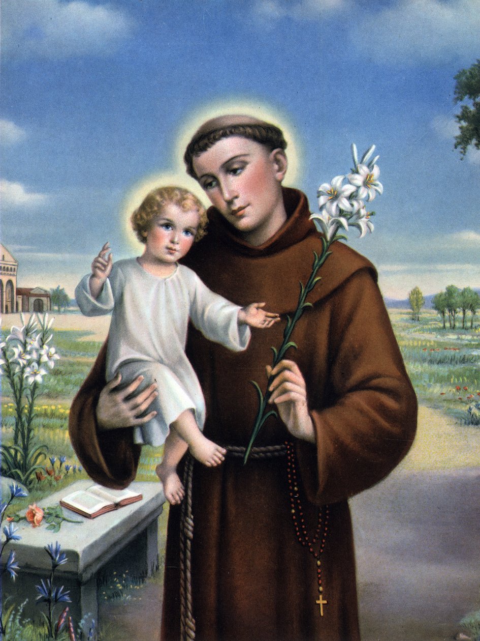 Fromma bild: Representation av Saint Anthony of Padua (Antonio of Padua) känd som Thaumaturge (1195-1231). av Unknown artist