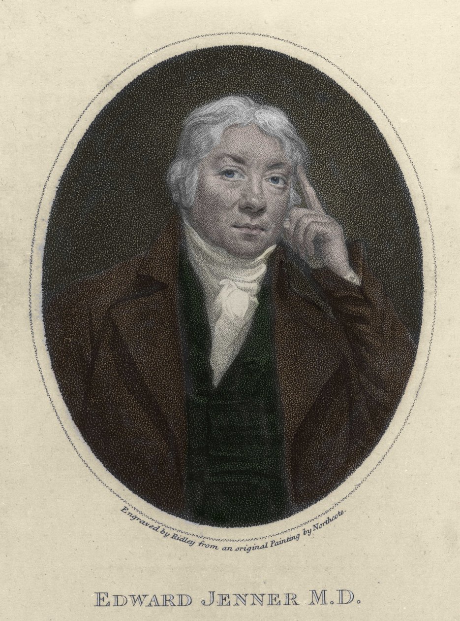 porträtt av Edward Jenner (1749-1823), engelsk läkare, upptäckare av immunitet mot smittkoppor. av Unknown artist