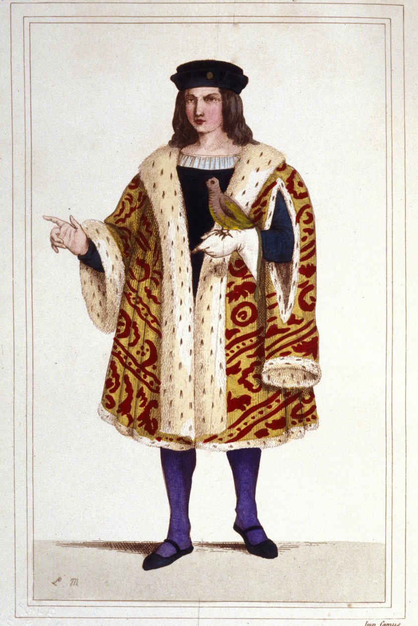 porträtt av Guillaume de Montmorency (ca 1453 - 1531) gravyr från 1830. av Unknown artist