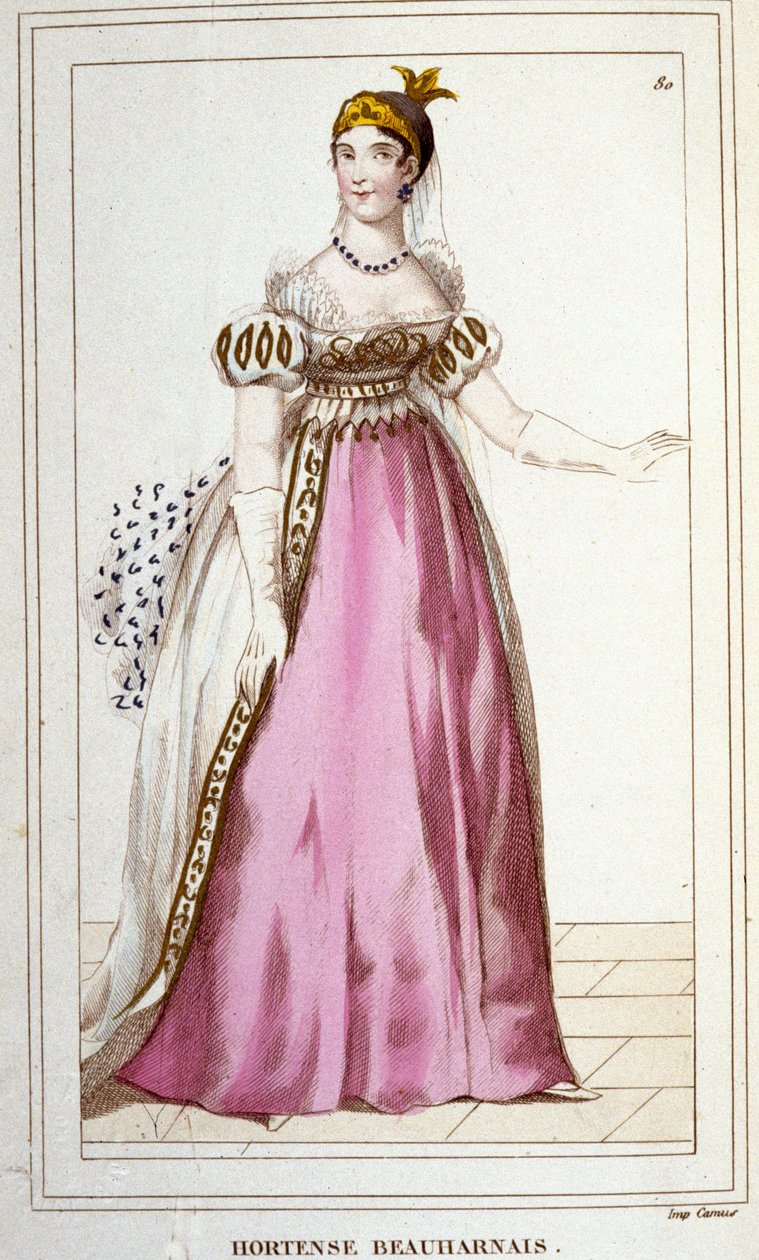 porträtt av Hortense de Beauharnais Född i Paris 1783, död i Arenenberg, Schweiz, 1837, dotter till Alexandre de Beauharnais och Joséphine Tascher från Pageriegravyren 1830 av Unknown artist