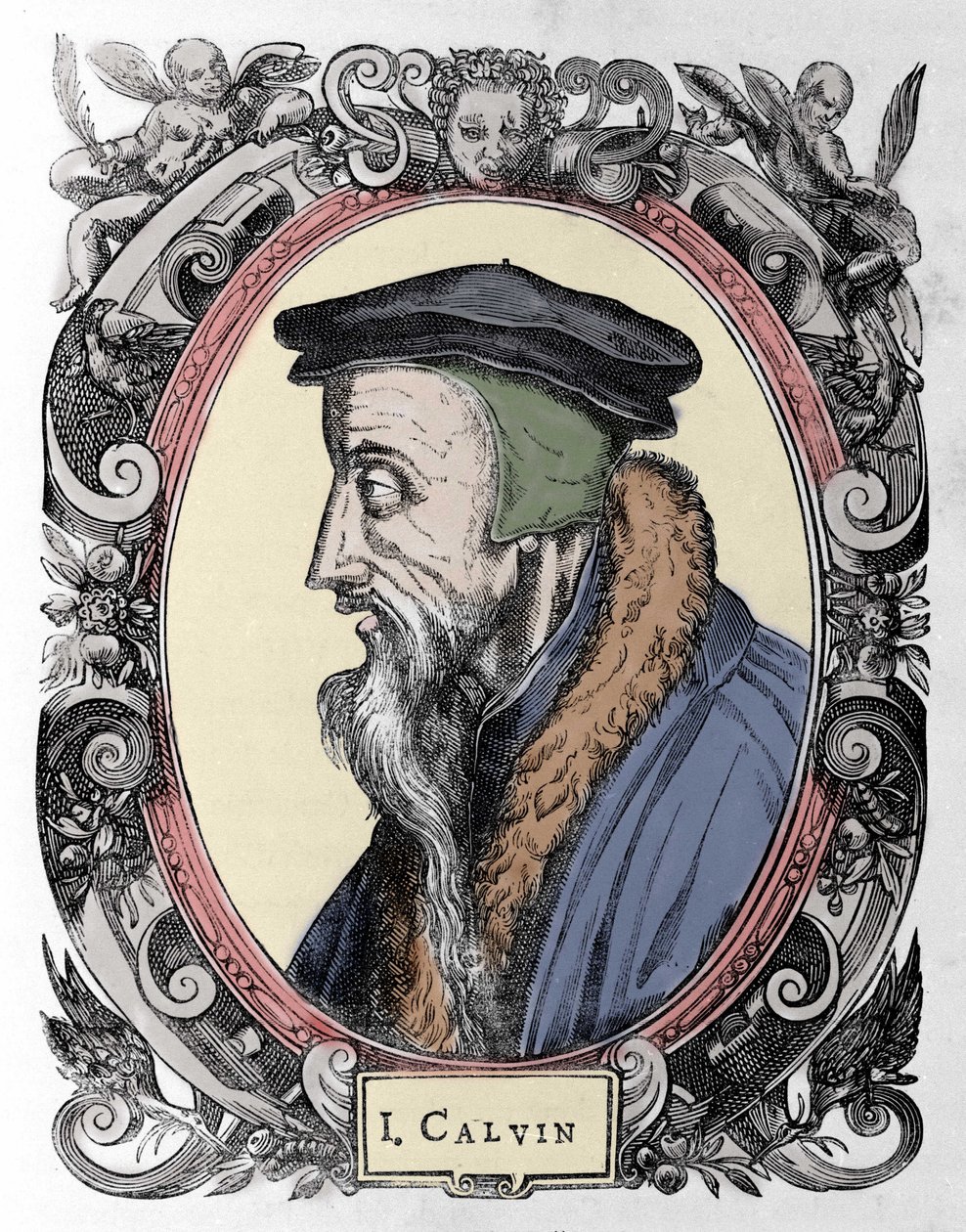 porträtt av Jean Calvin (1509-1564), fransk religiös reformator och författare. av Unknown artist