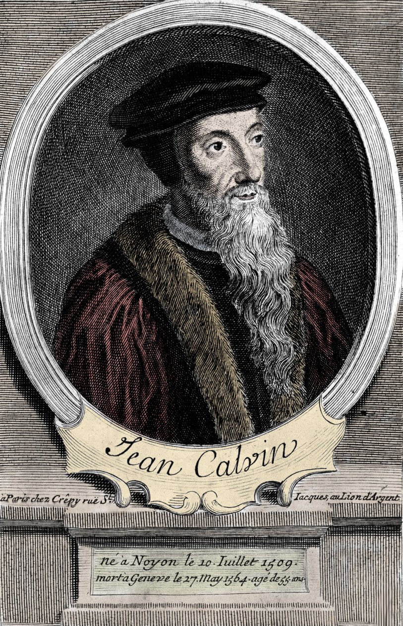 porträtt av Jean Calvin (1509-1564), fransk religiös reformator och författare. av Unknown artist