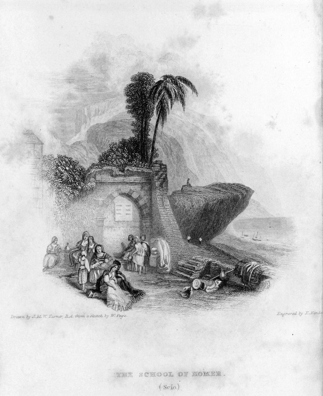 skolan för Homeros på den grekiska ön Chios. av Unknown artist