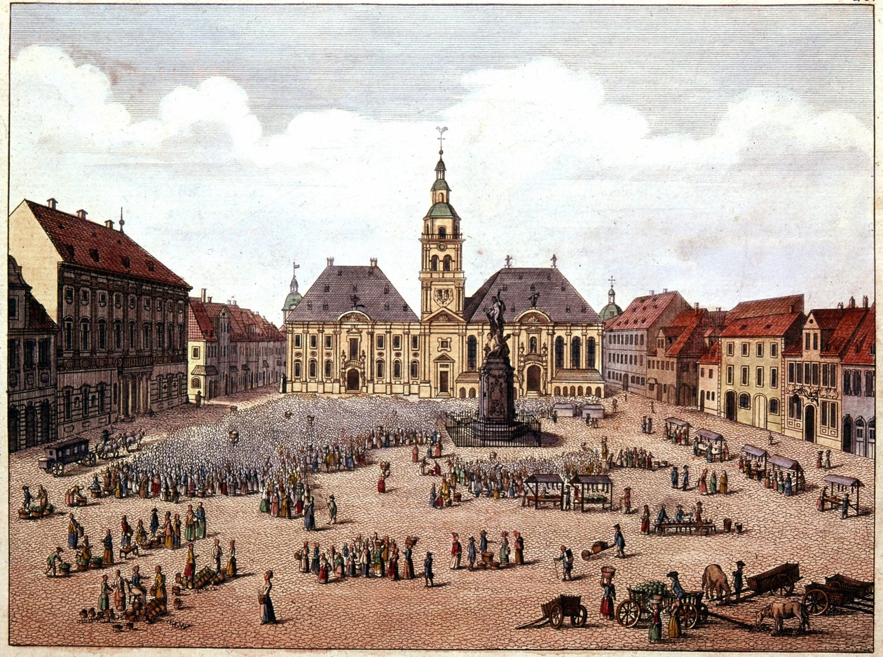 det offentliga torget i staden Mannheim (Tyskland). av Unknown artist