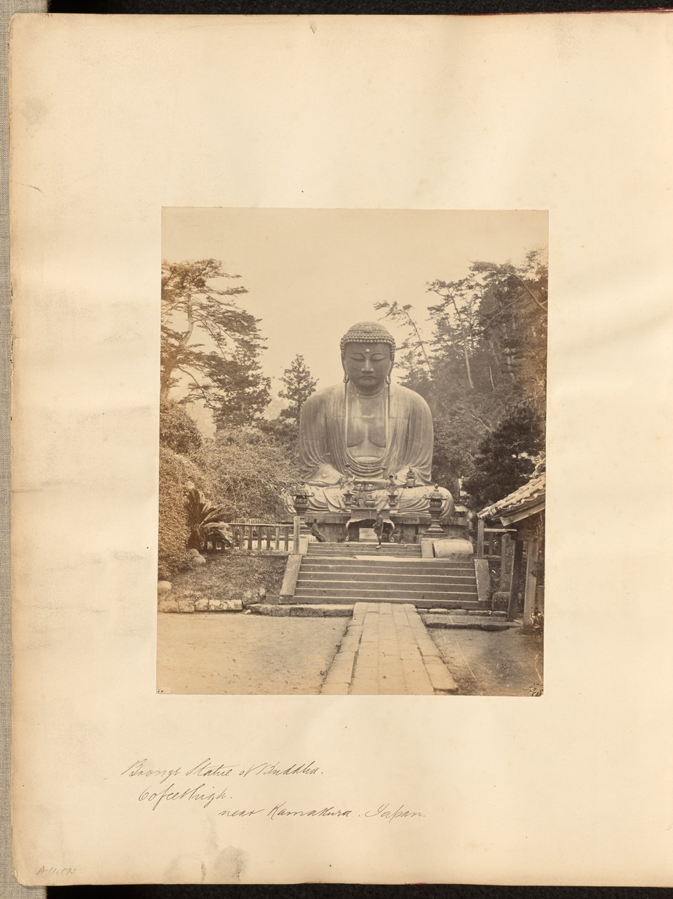 Bronsstaty av Buddha, 60 meter hög, nära Kamakura, Japan av Unknown artist/maker