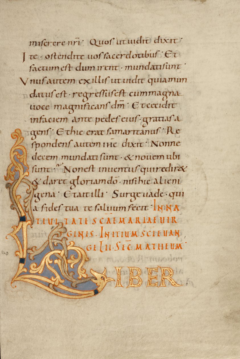 Dekorerad initial L av Unknown artist/maker
