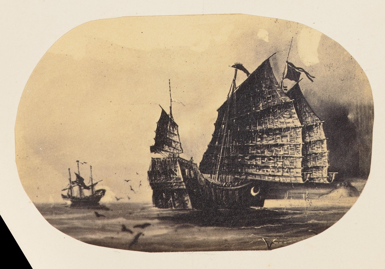 [Fotografisk kopia av en ritning av ett kinesiskt junkfartyg] av Unknown artist/maker