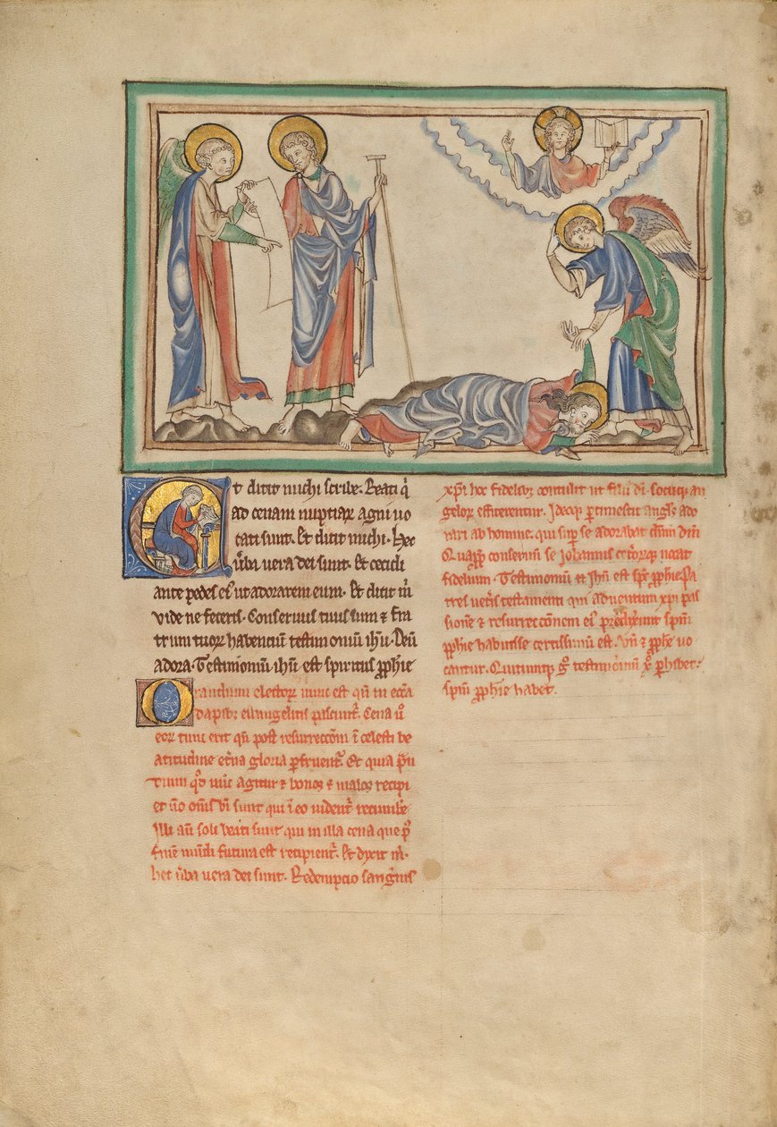 Sankt Johannes ber till ängeln av Unknown artist/maker