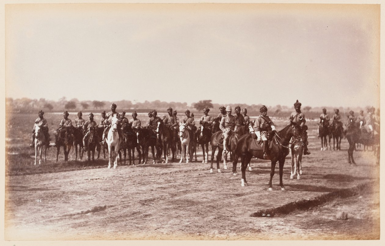 Bengalska kavalleriets sjunde regemente, under övningslägret i Delhi av Unknown photographer